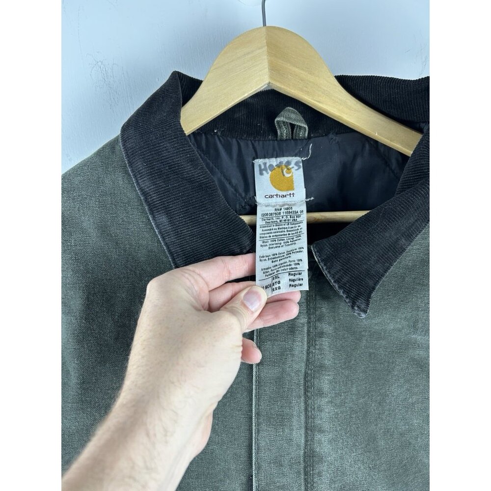 Carhartt Faded J22 MOS Moss Green Arctic Jacket Size 2XL XXL WORKWEAR DUCK - Picture 7 of 16